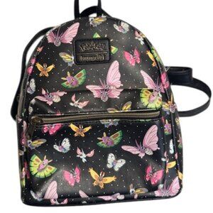 Loungefly Mini Backpack Pokemon Butterfly Print Black Faux Leather Women’s Bag